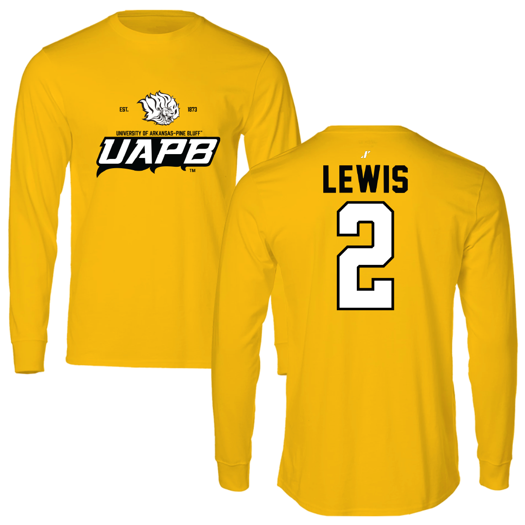 University of Arkansas-Pine Bluff Football Gold General Long Sleeve - #2 Kenji Lewis