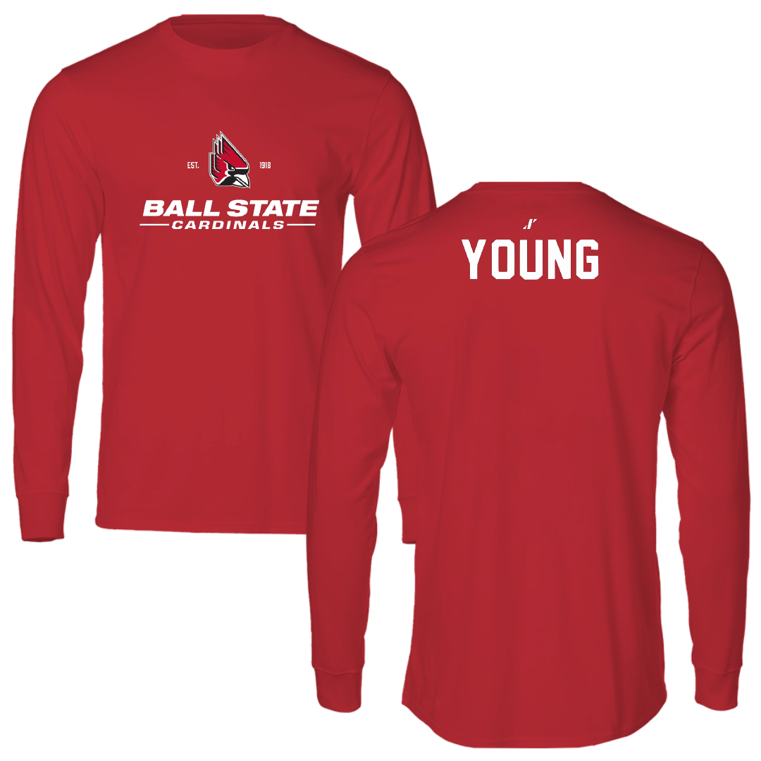 Ball State University Swimming & Diving Red General Long Sleeve - Mason Young