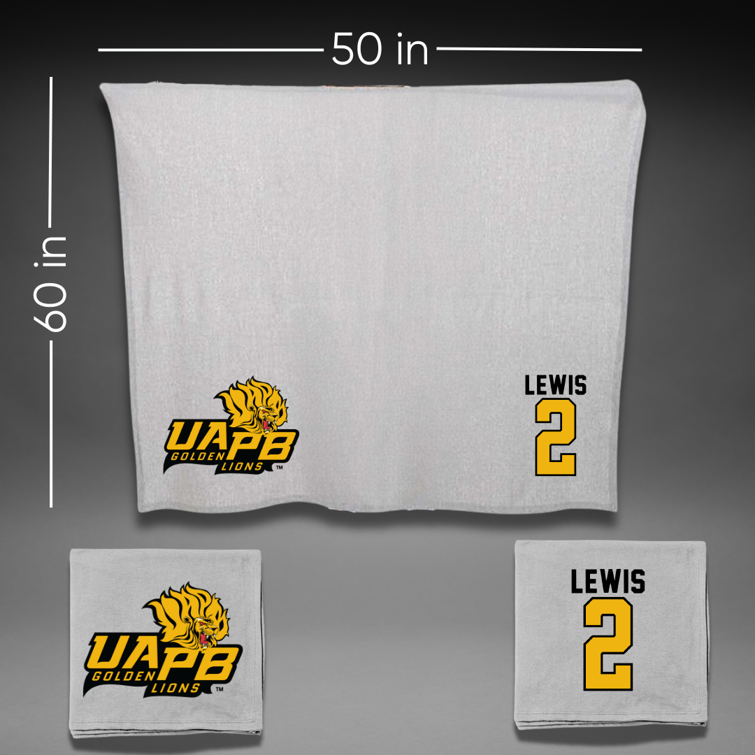 University of Arkansas-Pine Bluff Football Gray Blanket - #2 Kenji Lewis