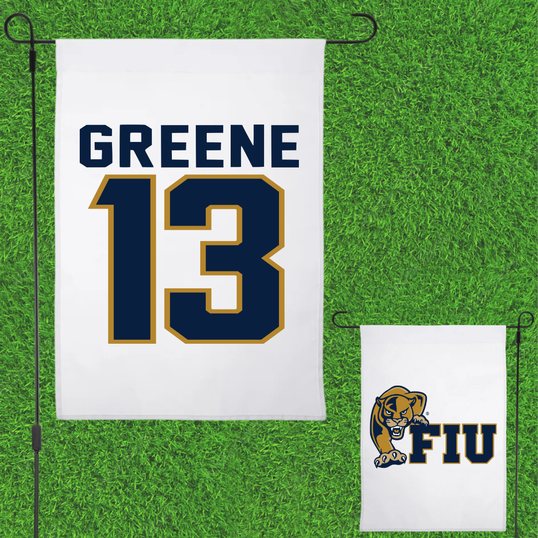 Florida International University Baseball White Garden Flag - #13 Bryce Greene