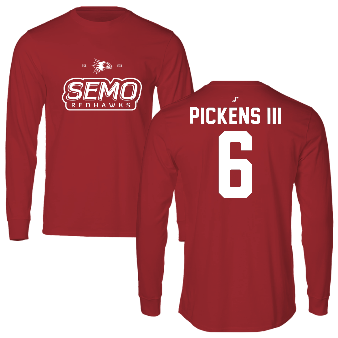 Southeast Missouri State University Football Canvas Red General Long Sleeve - #6 Henry Pickens III