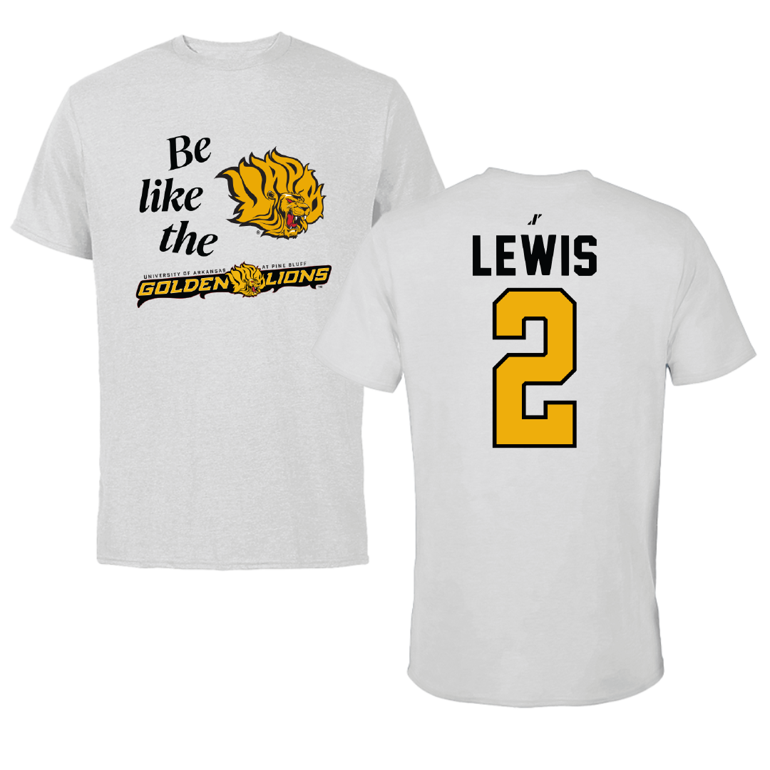 University of Arkansas-Pine Bluff Football Light Gray Be Like Us Performance Tee - #2 Kenji Lewis