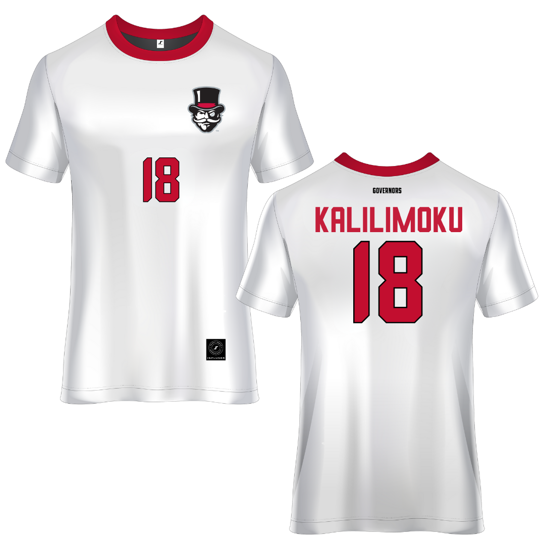 Austin Peay State University White Soccer Jersey - #18 Zoey Kalilimoku