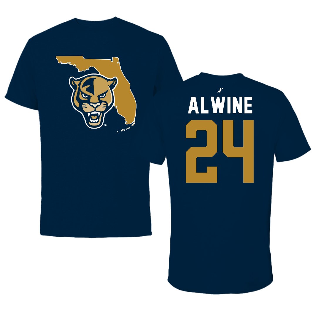 Florida International University Baseball Navy State Performance Tee - #24 Evan Alwine