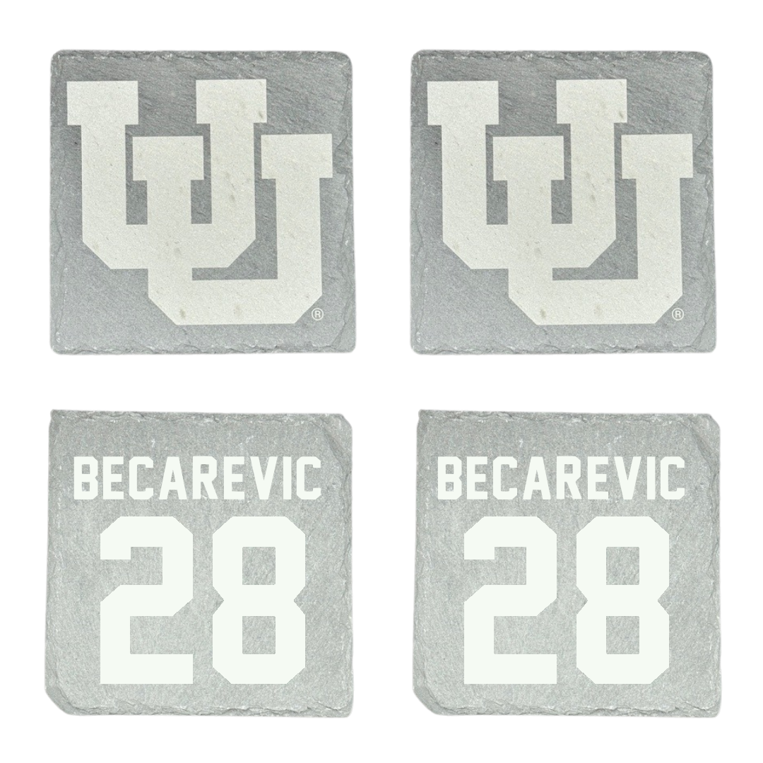 University of Utah Soccer Stone Coaster (4 Pack)  - #28 Mia Becarevic