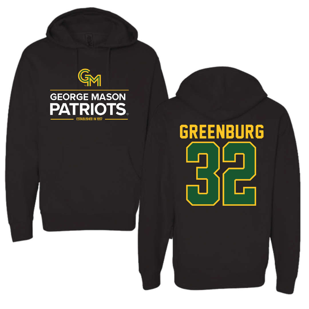George Mason University Basketball Black General Hoodie - #32 Page Greenburg