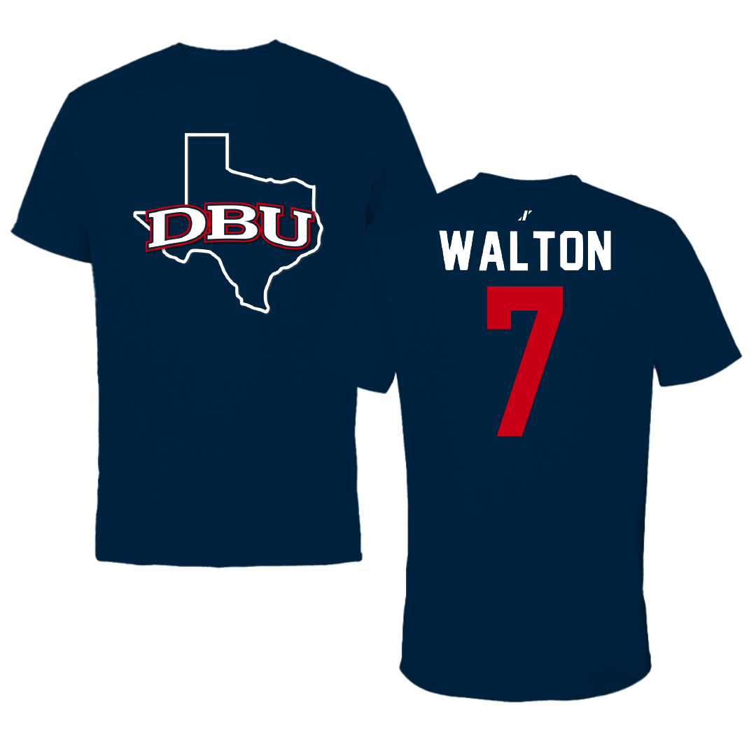 Dallas Baptist University Volleyball Navy State Tee - #7 Aryn Walton