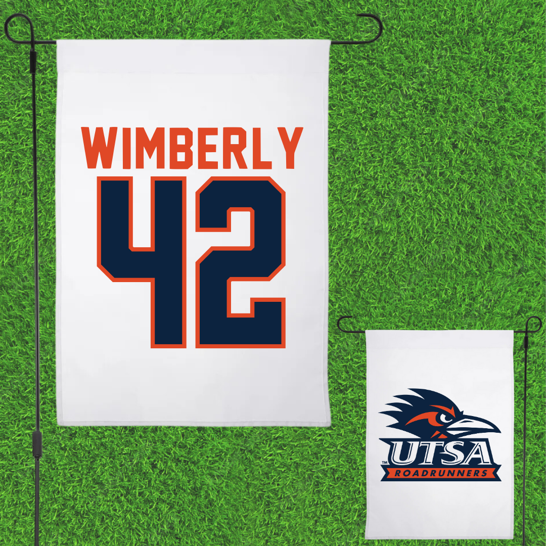 University of Texas at San Antonio Football White Garden Flag - #42 Daemian Wimberly