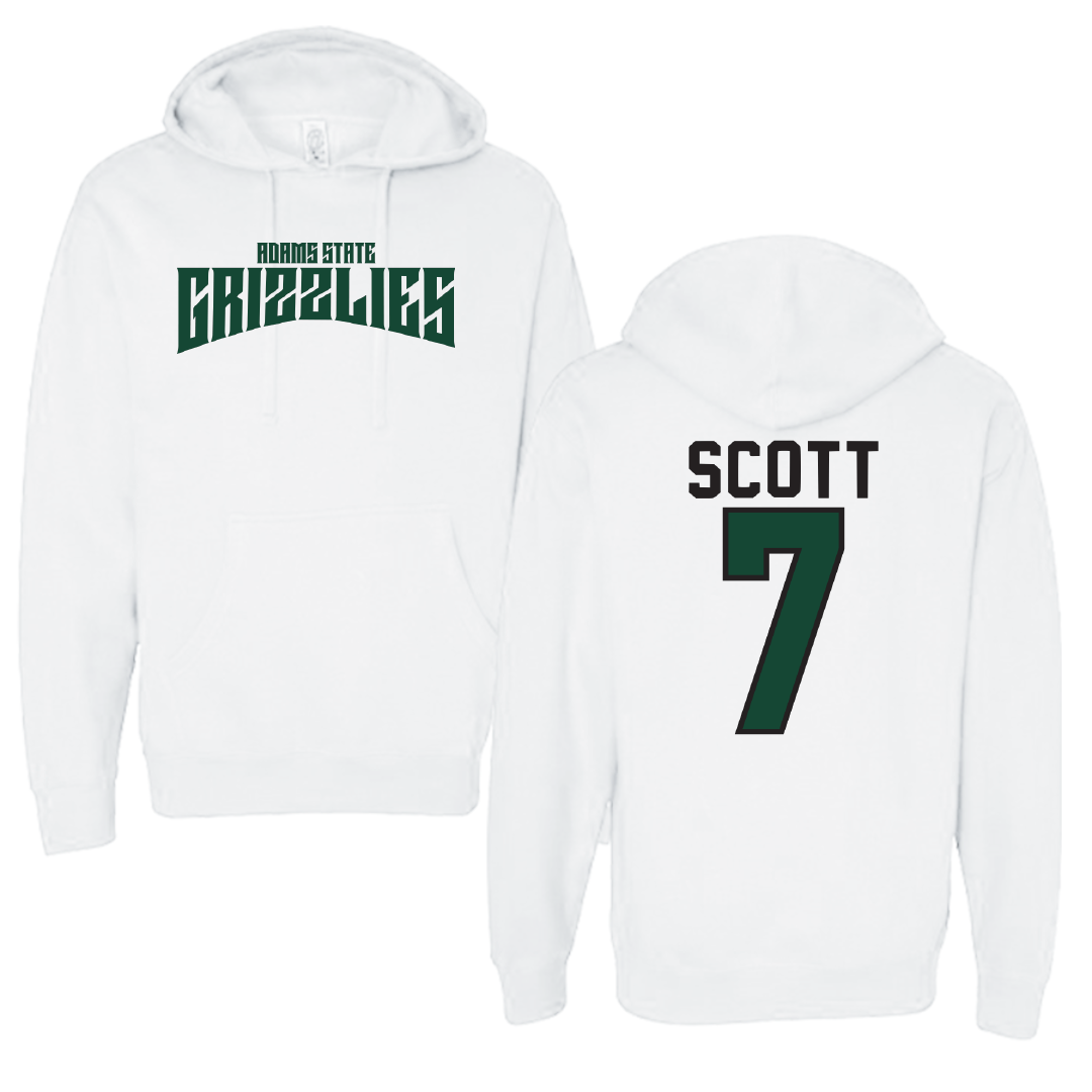 Adams State University Football White Classic Hoodie - #7 Jalen Scott
