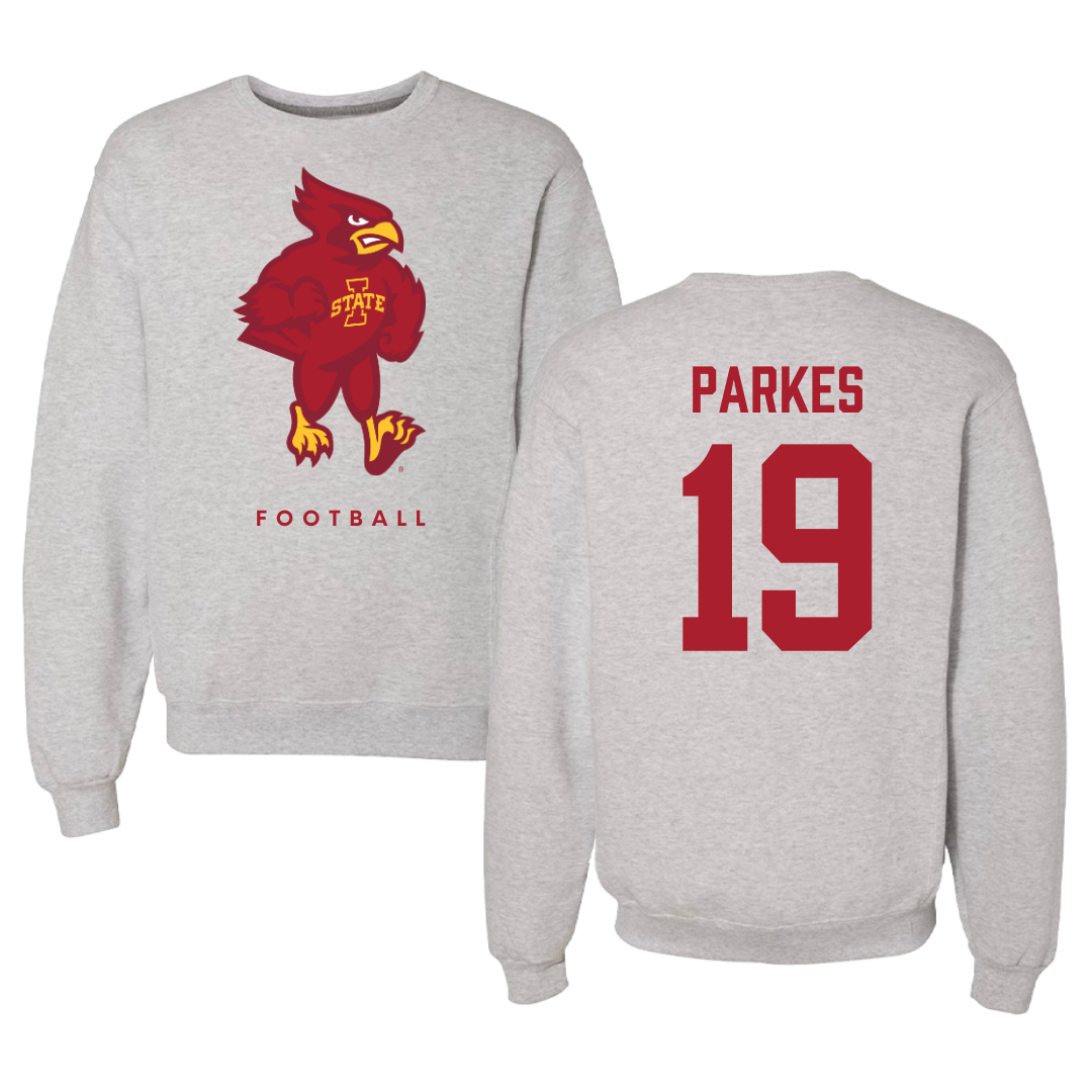 Iowa State University Football Gray Crewneck - #19 Michael Parkes