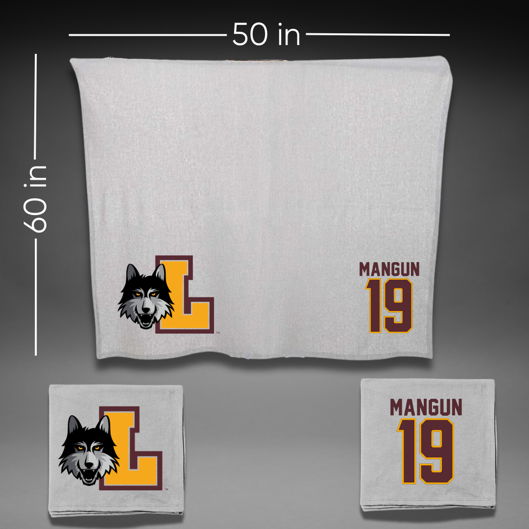 Loyola University-Chicago Volleyball Gray Blanket - #19 Dan Mangun