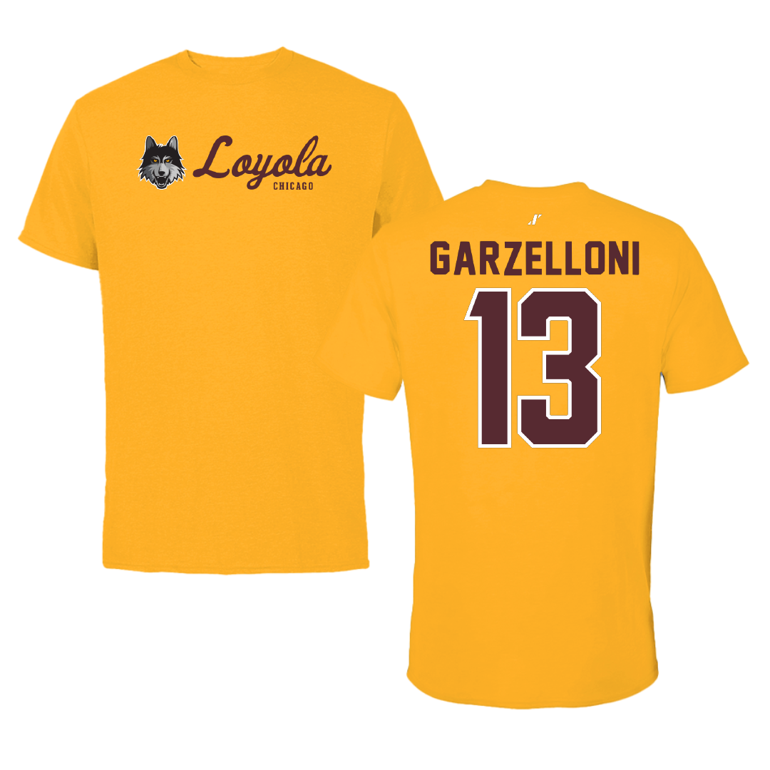 Loyola University-Chicago Soccer Gold General Tee - #13 Luca Garzelloni