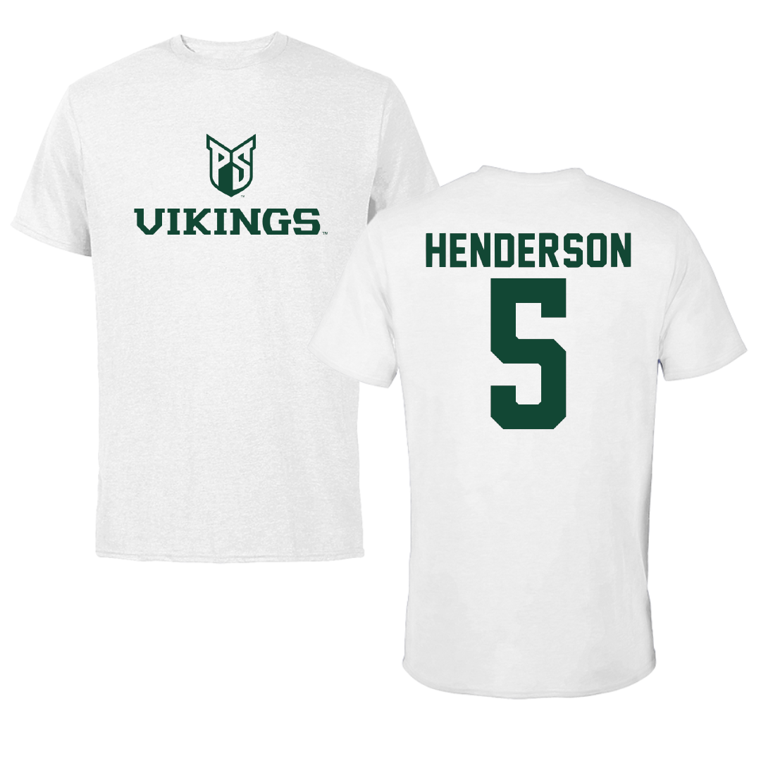 Portland State University Basketball White Performance Tee - #5 Jaylin Henderson