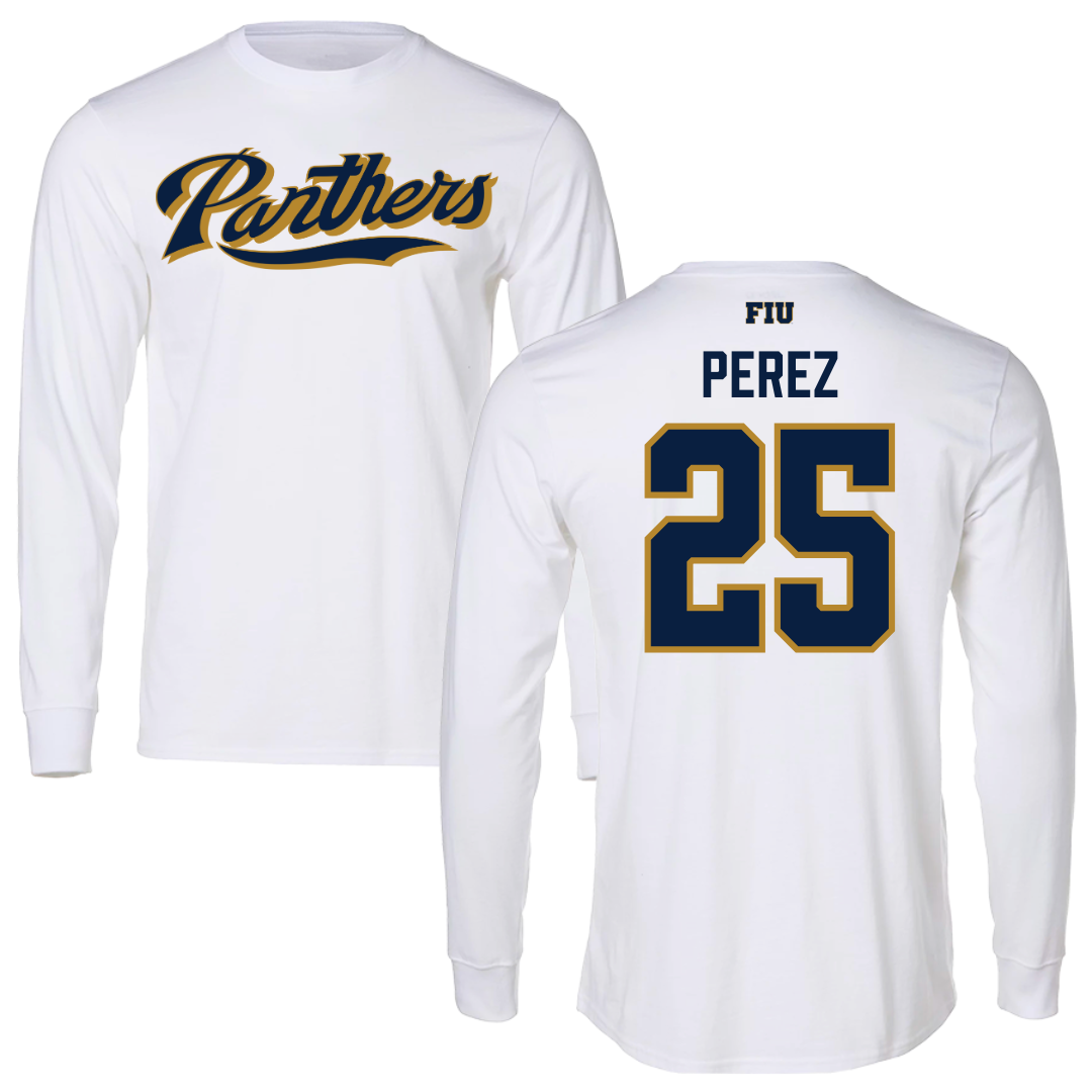 Florida International University Softball White Panthers Long Sleeve - #25 Isabella Perez