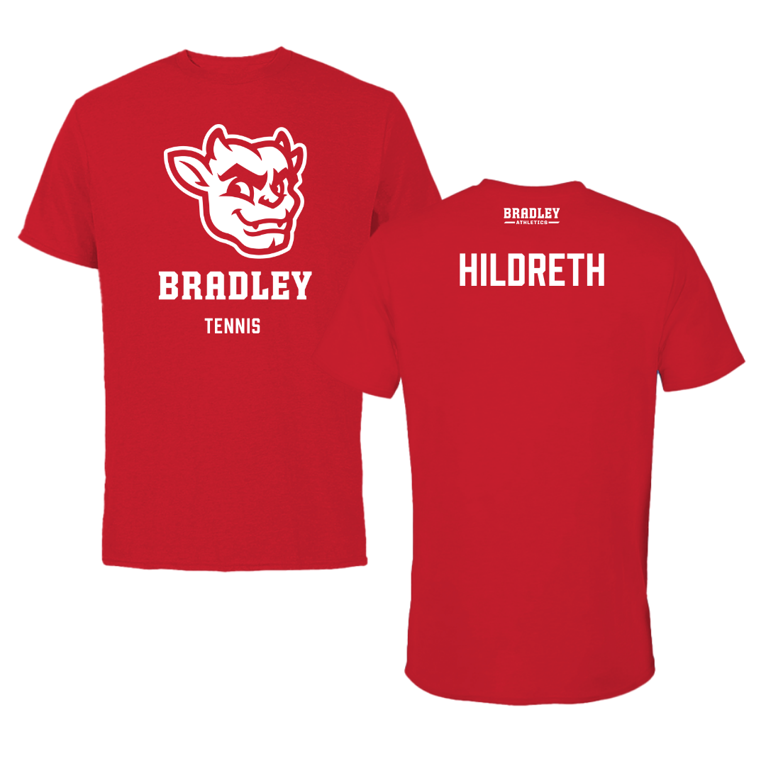 Bradley University Tennis Red Mascot Performance Tee - Alexandra Hildreth