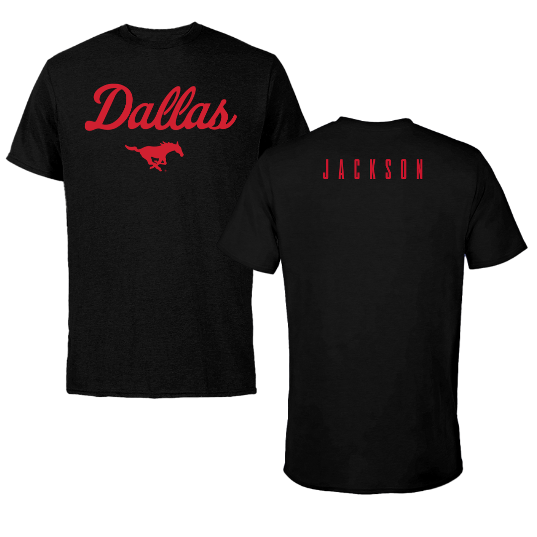 Southern Methodist University TF and XC Black Dallas Performance Tee - Maykayla Jackson