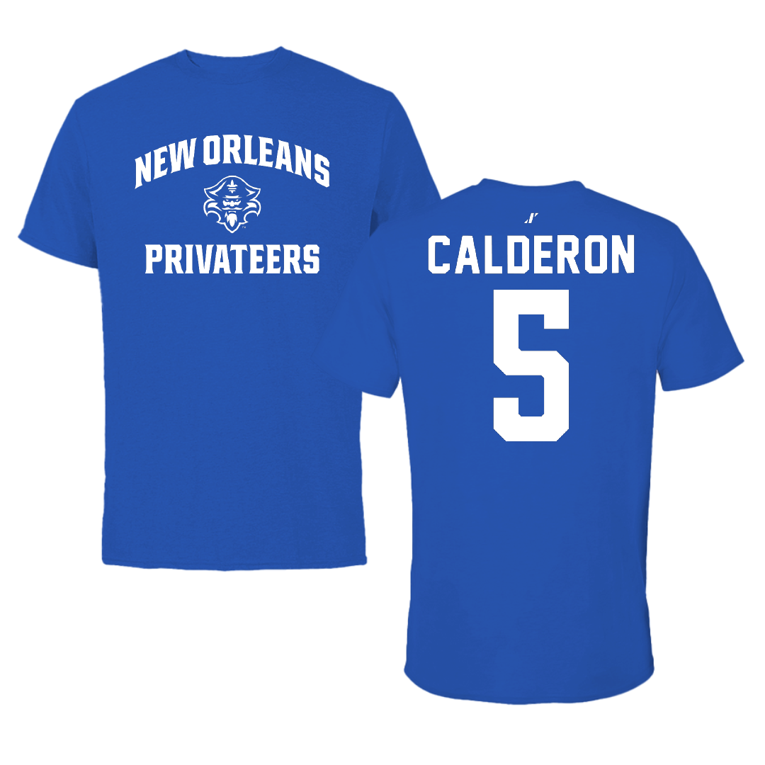 University of New Orleans Basketball Blue General Performance Tee - #5 Alexis Calderon
