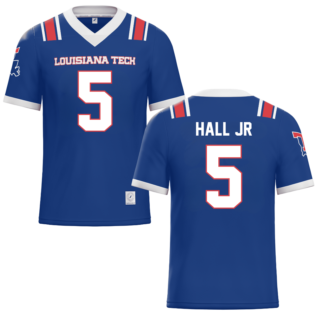 Louisiana Tech University Blue Football Jersey - #5 Deshon Hall Jr