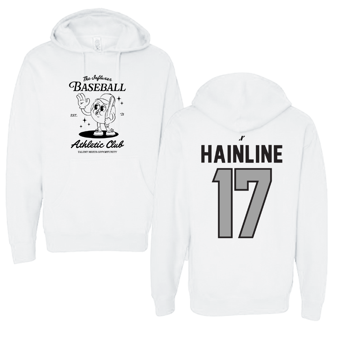 Baseball White Influxer Athletic Club Hoodie - #17 Nick Hainline
