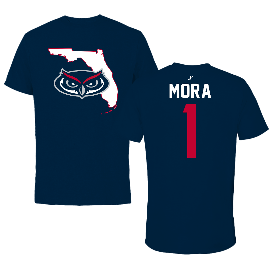 Florida Atlantic University Softball Navy State Tee - #1 Jesiana Mora