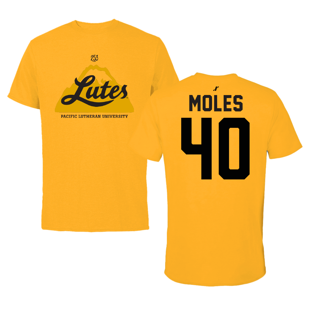 Pacific Lutheran University Basketball Gold General Tee - #40 Madison Moles