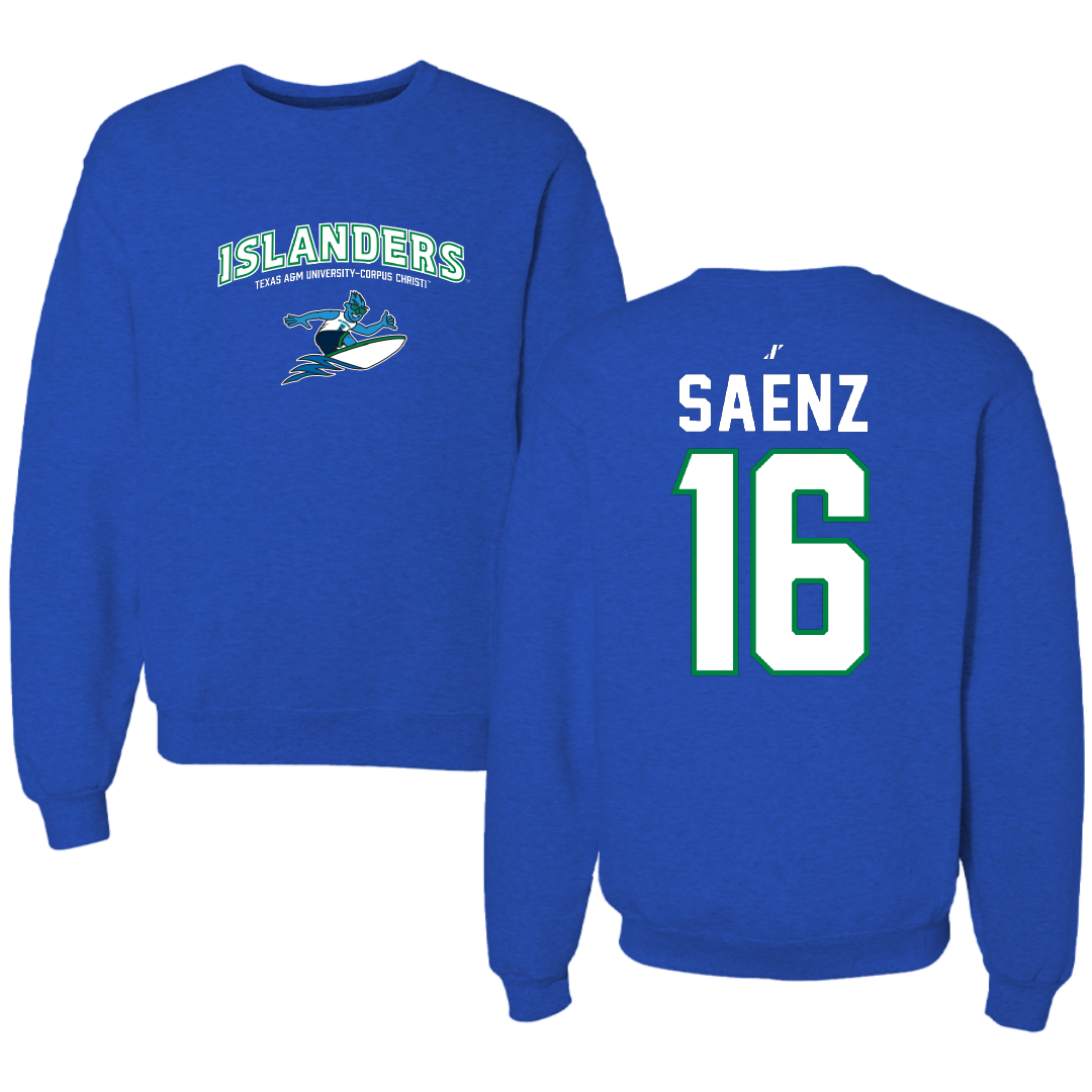 Texas A&M University-Corpus Christi Softball Blue General Crewneck - #16 Ariella Saenz