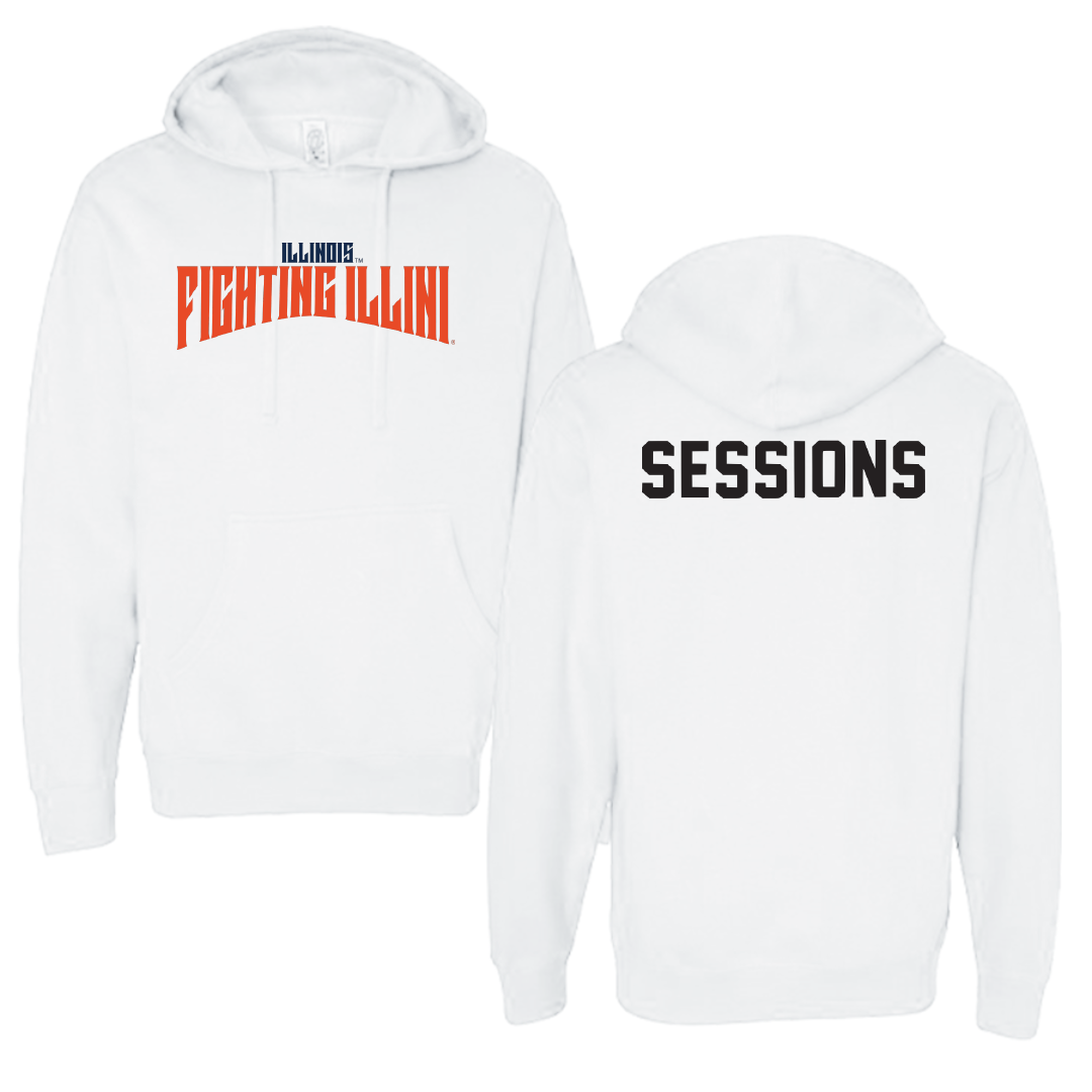 University of Illinois Swimming & Diving White Classic Hoodie - Kylee Sessions