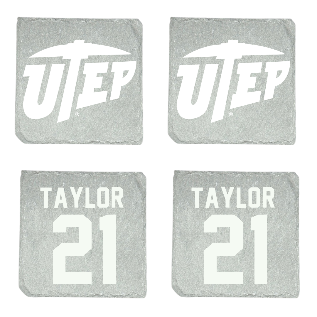 University of Texas at El Paso Football Stone Coaster (4 Pack)  - #21 Marquez Taylor
