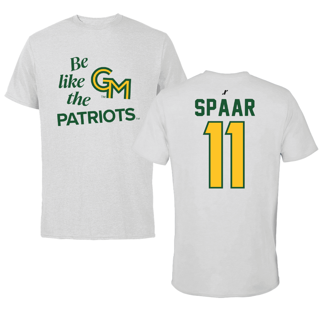 George Mason University Volleyball Light Gray Be Like Us Performance Tee - #11 Nani Spaar