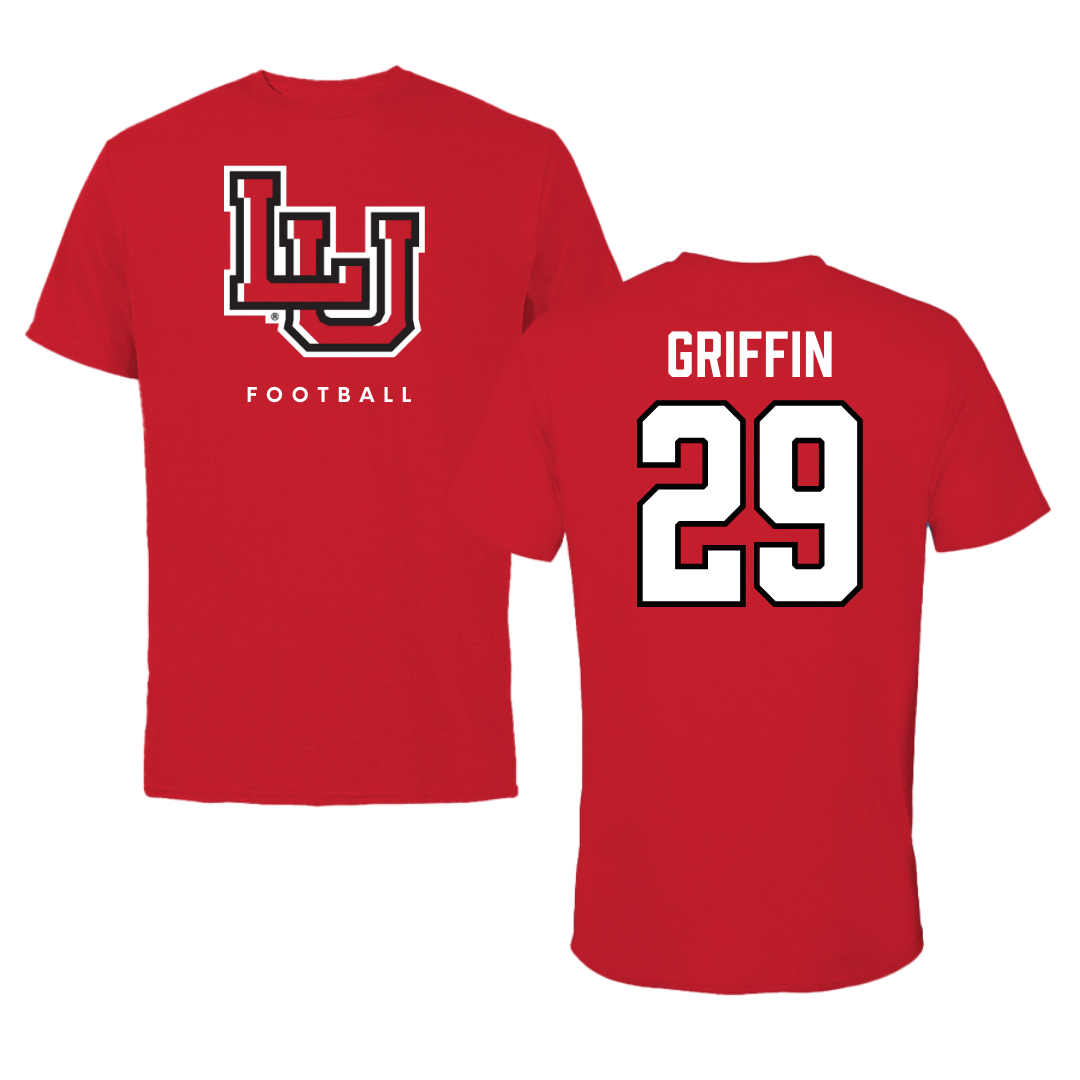 Lamar University Football Red Performance Tee - #29 Kameron Griffin
