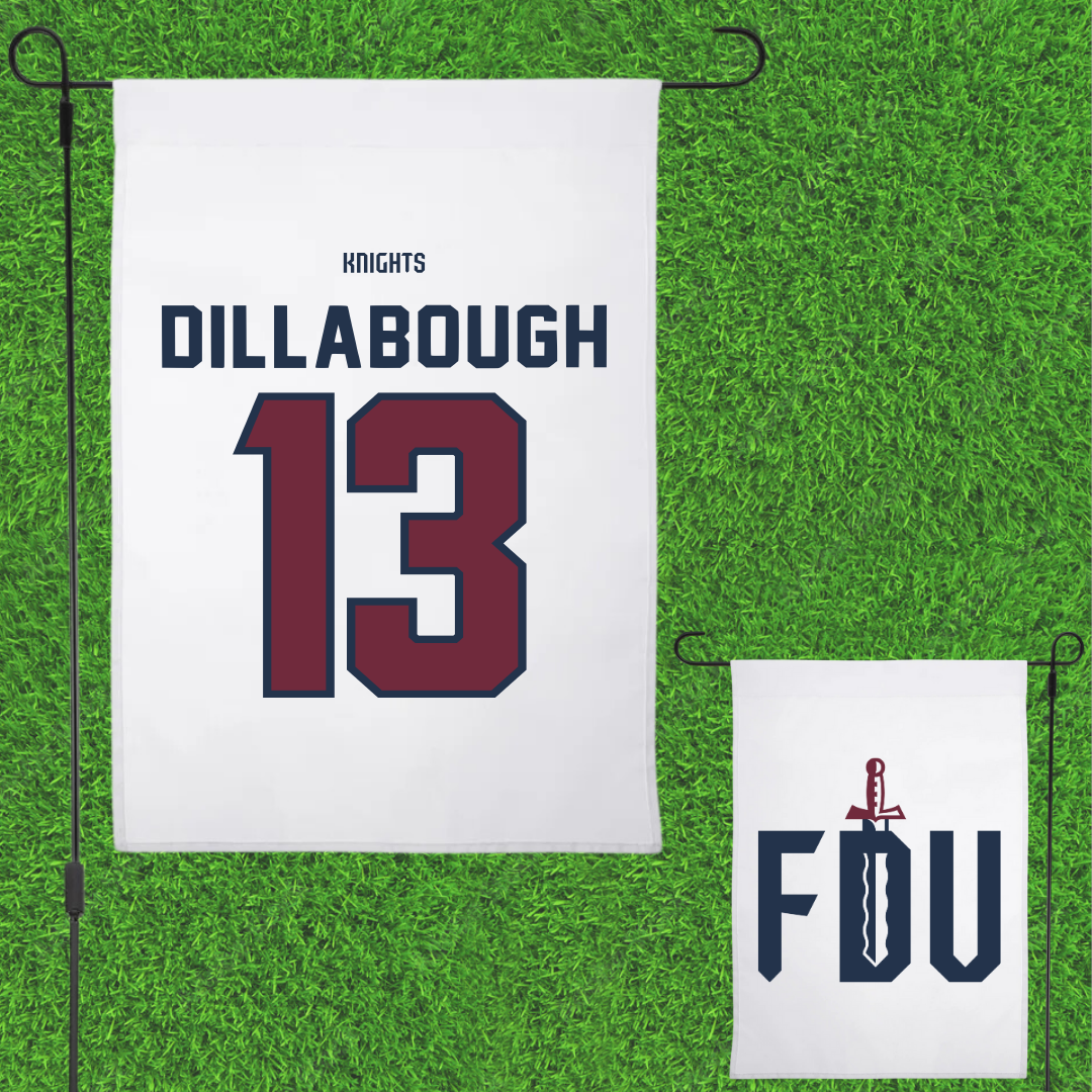 Fairleigh Dickinson University-Metropolitan Campus Lacrosse White Garden Flag - #13 Karly Dillabough