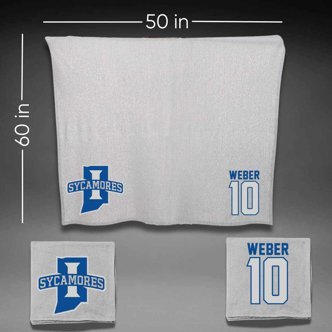 Indiana State University Volleyball Gray Blanket - #10 Emily Weber