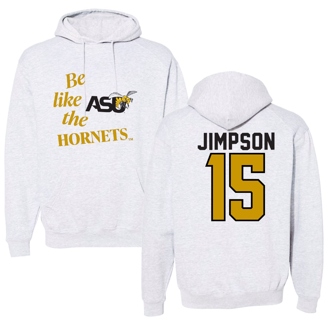 Alabama State University Football Light Gray Be Like Us Hoodie - #15 Zuriel Jimpson