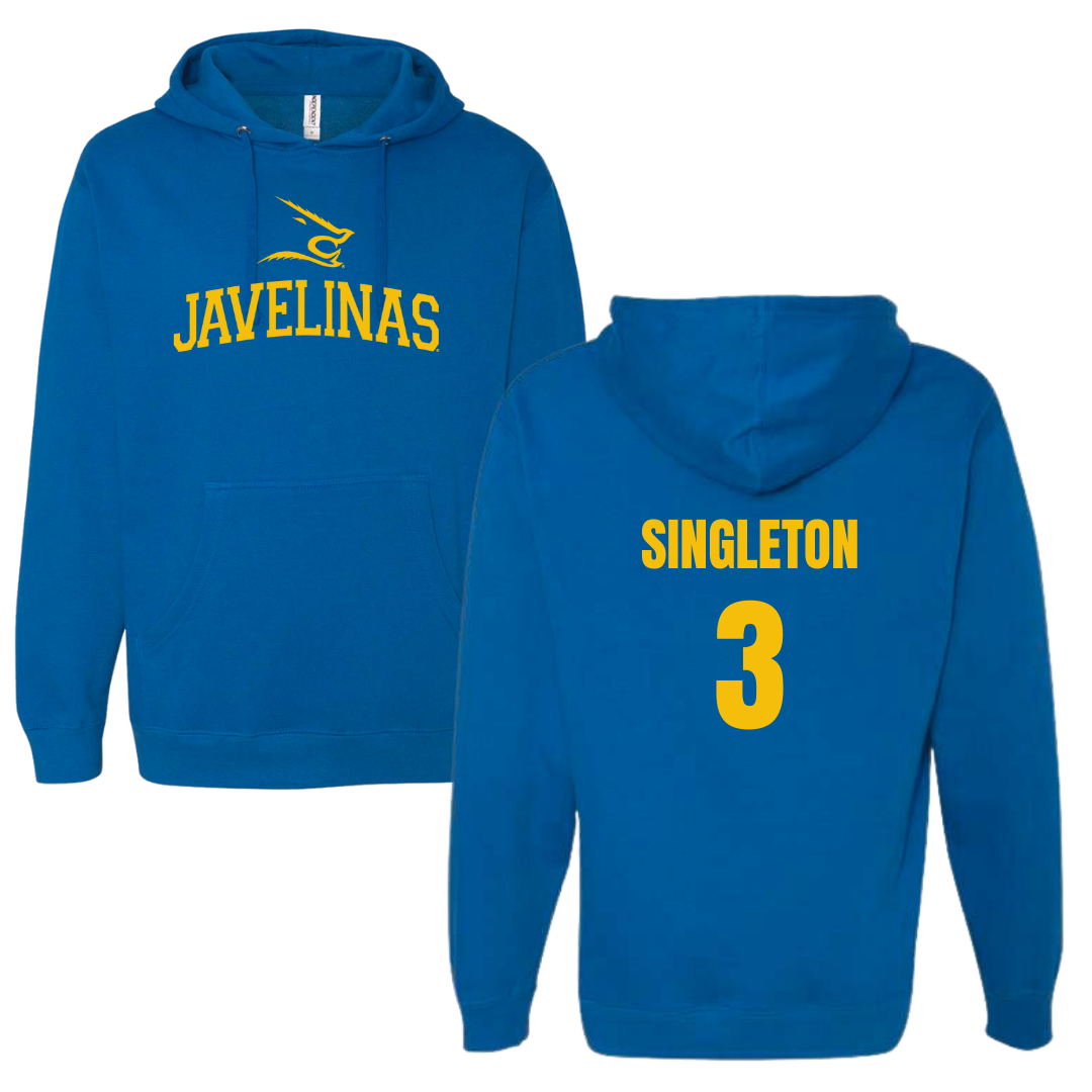 Texas A&M University-Kingsville Basketball Blue Hoodie - #3 Allen Singleton