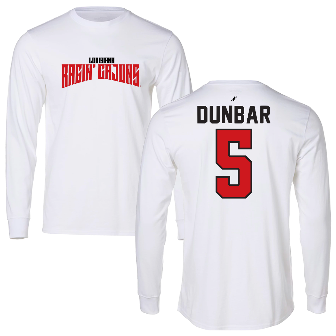 University of Louisiana at Lafayette Soccer White Classic Long Sleeve - #5 Brynn Dunbar