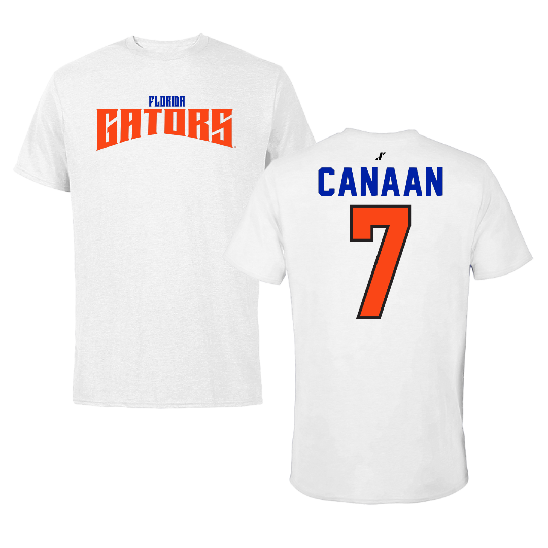 University of Florida Volleyball White Classic Tee - #7 Emily Canaan