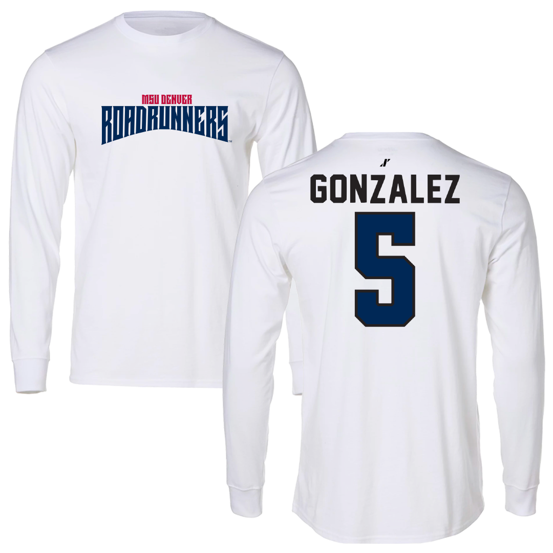 Metropolitan State University of Denver Soccer White Classic Performance Long Sleeve - #5 Meg Gonzalez