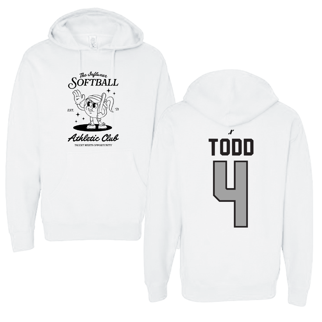 Softball White Influxer Athletic Club Hoodie - #4 Riley Todd