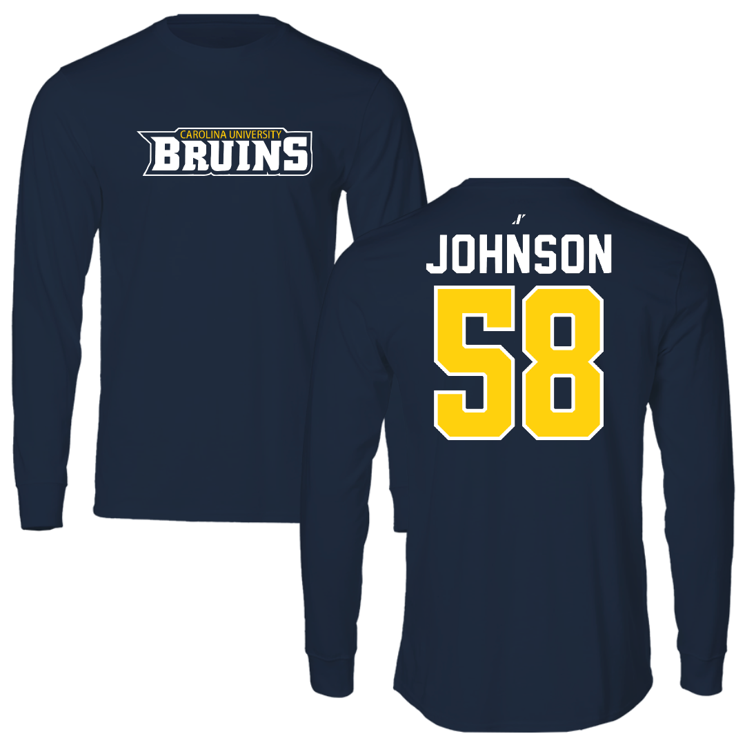 Carolina University Baseball Navy Performance Long Sleeve - #58 Brandon Johnson