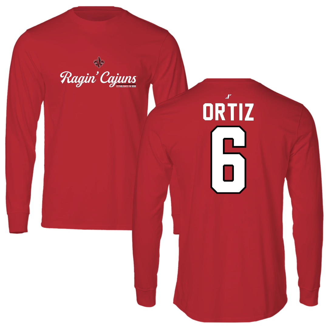 University of Louisiana at Lafayette Soccer Red General Long Sleeve - #6 Lucy Ortiz