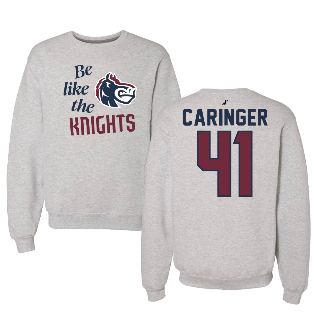 Fairleigh Dickinson University-Metropolitan Campus Softball Light Gray Be Like Us Crewneck - #41 Finley Caringer