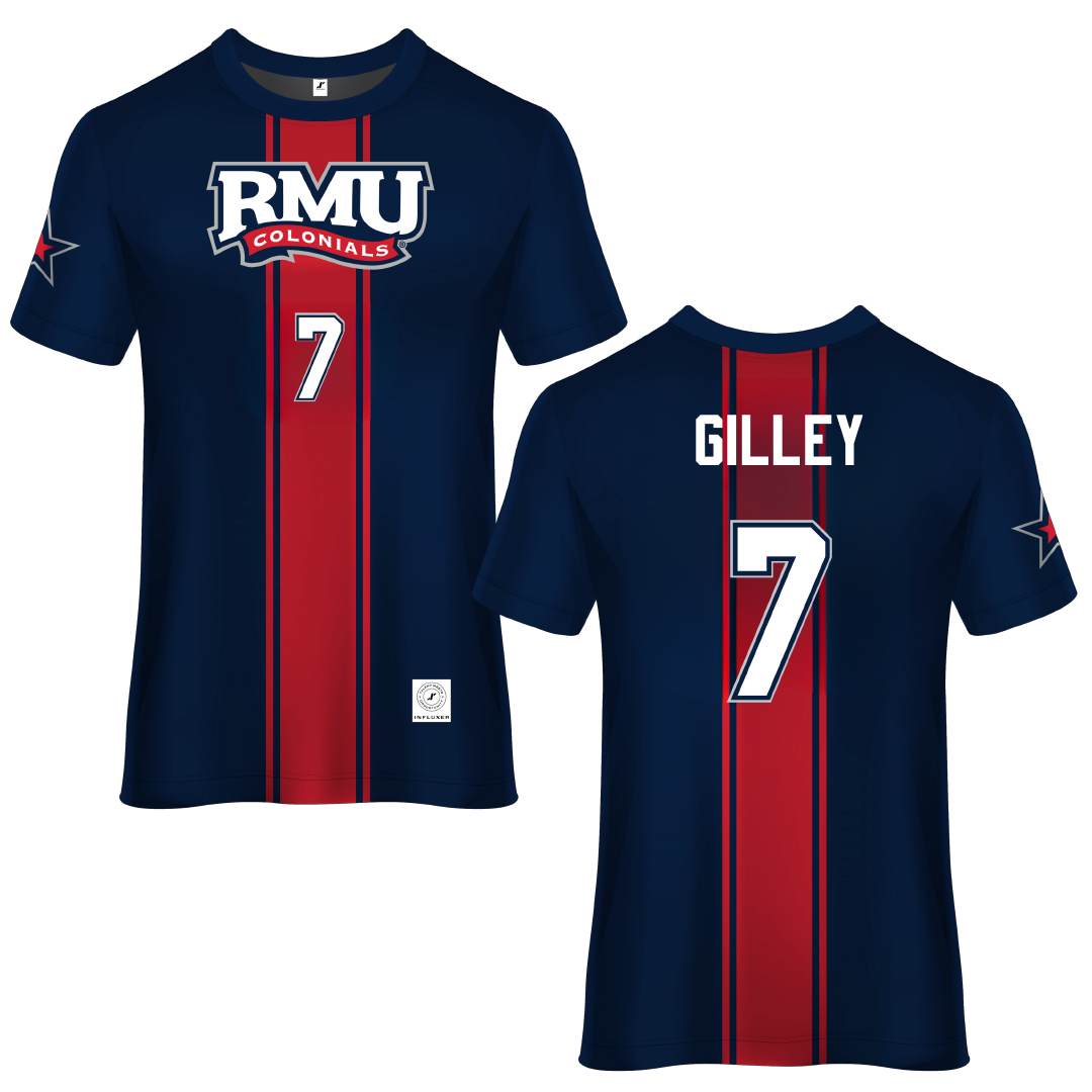 Robert Morris University Blue Soccer Jersey - #7 Chase Gilley