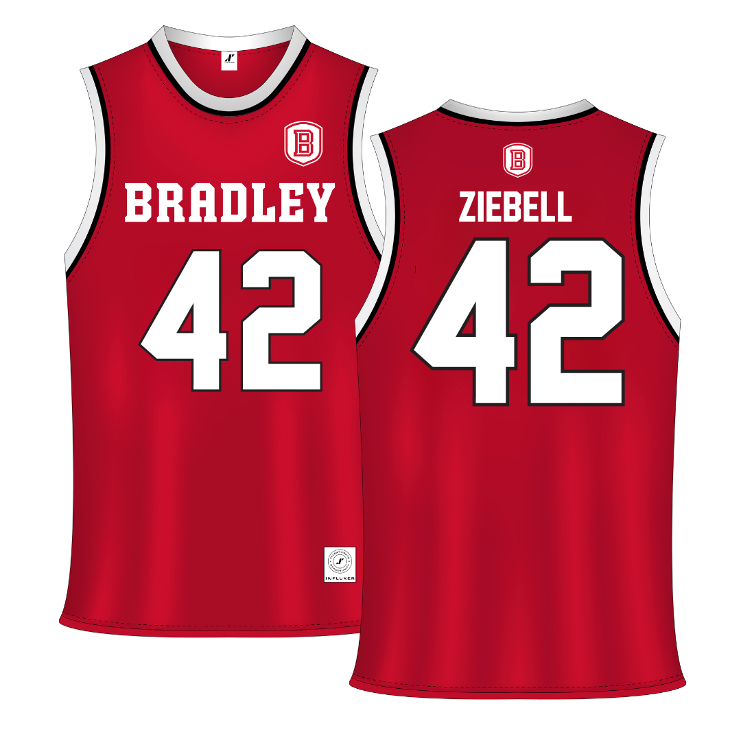 Bradley University Red Basketball Jersey - #42 Callie Ziebell