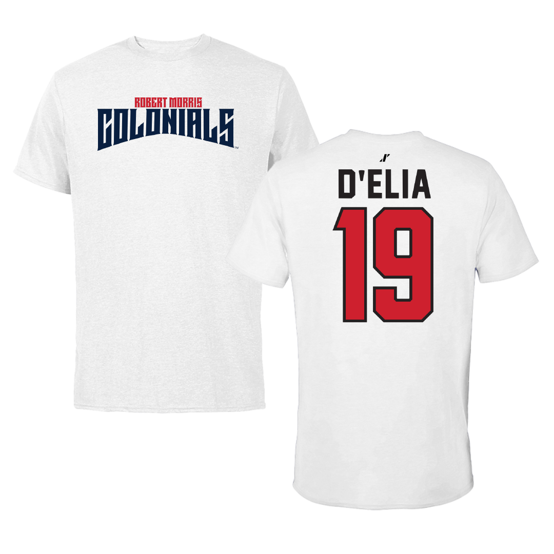 Robert Morris University Ice Hockey White Classic Performance Tee - #19 Thalia D'Elia