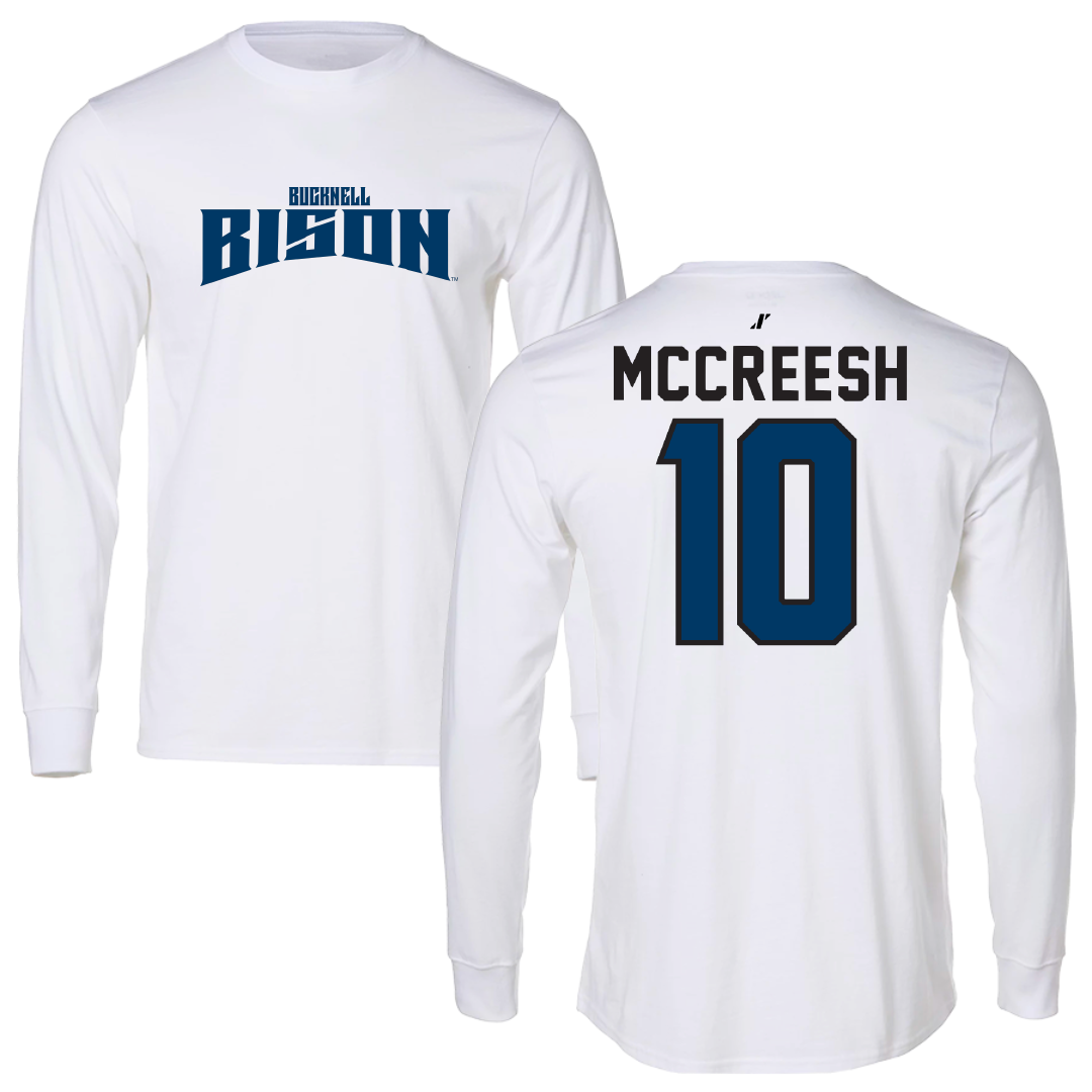 Bucknell University Basketball White Classic Performance Long Sleeve - #10 Brandon McCreesh