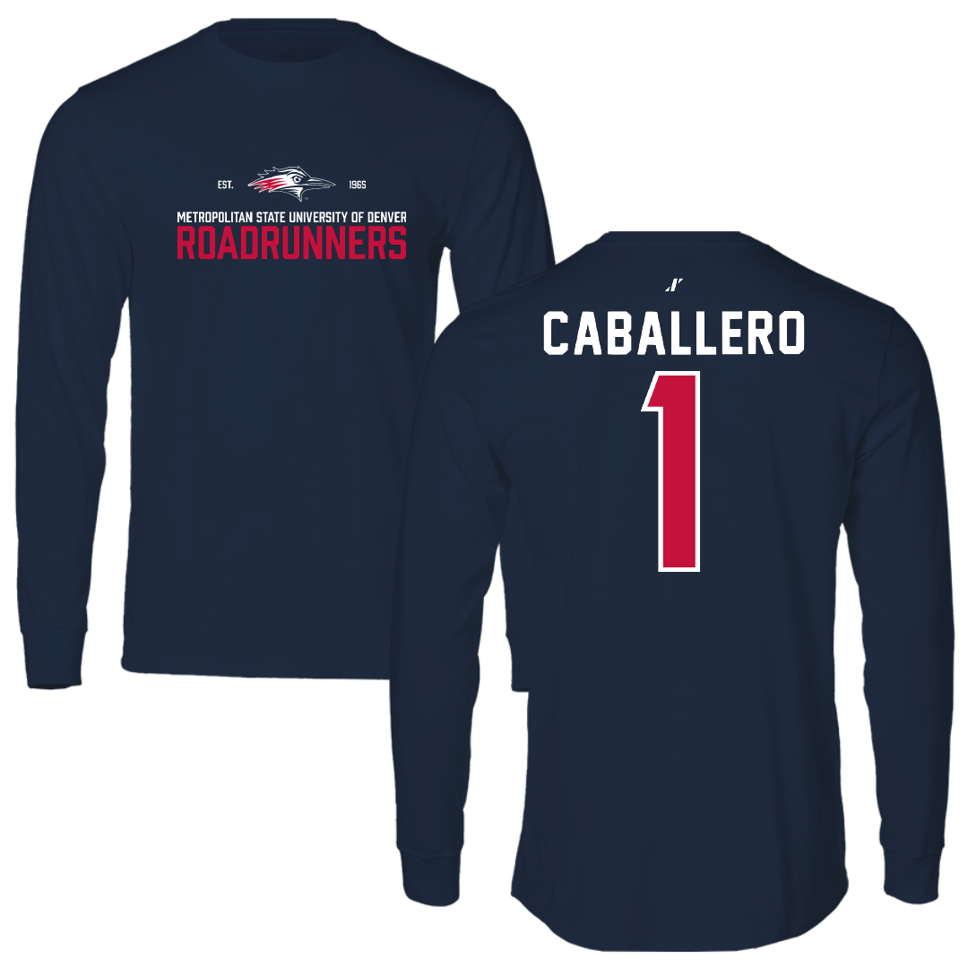 Metropolitan State University of Denver Soccer Navy General Performance Long Sleeve - #1 Kayla Caballero