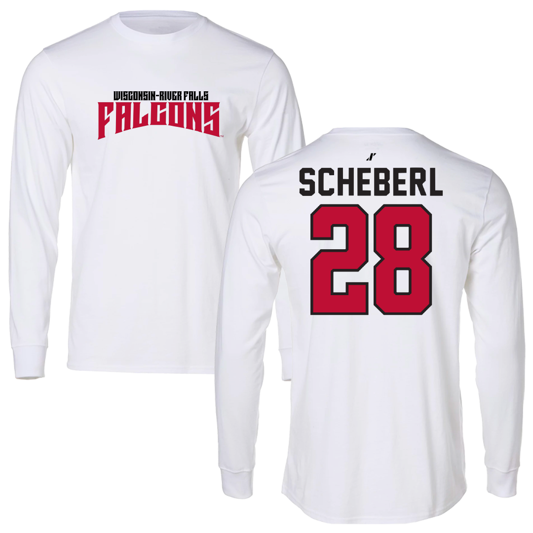 University of Wisconsin-River Falls Football White Classic Performance Long Sleeve - #28 Justin Scheberl