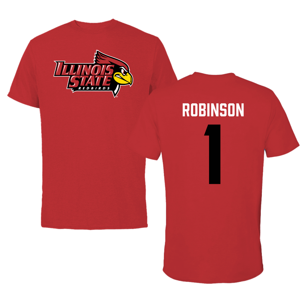 Illinois State University Baseball Red Redbird Performance Tee - #1 Shai Robinson