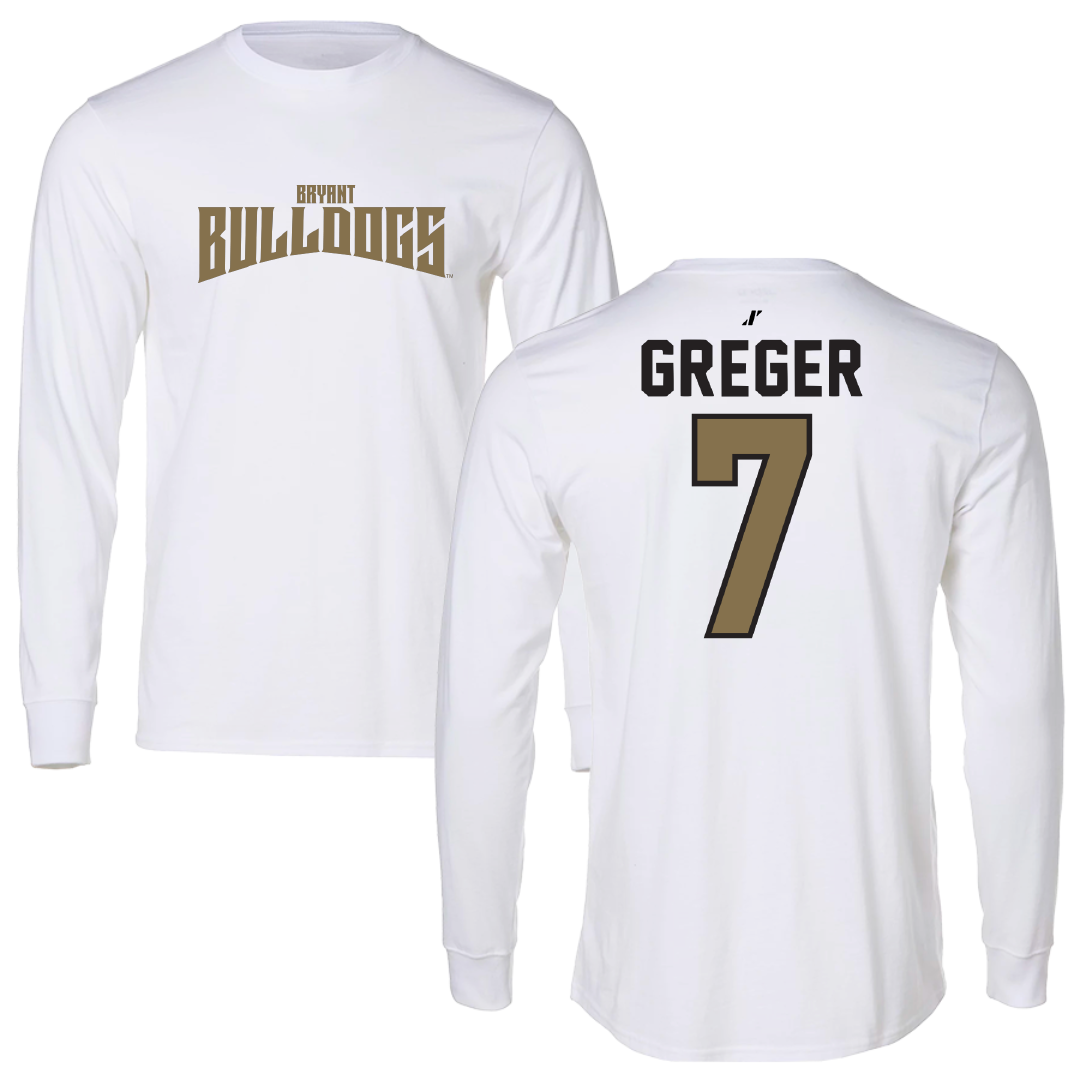 Bryant University Baseball White Classic Long Sleeve - #7 Gavin Greger