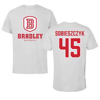 Bradley University Baseball Gray Performance Tee - #45 Isaac Sobieszczyk